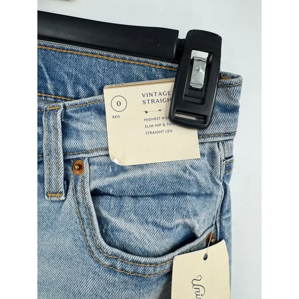 Universal Thread Highest Rise Vintage Straight Jeans Women Size 0 Light Wash